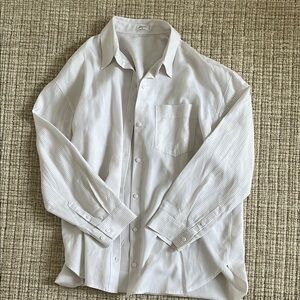 Aritzia White Striped Dress Shirt